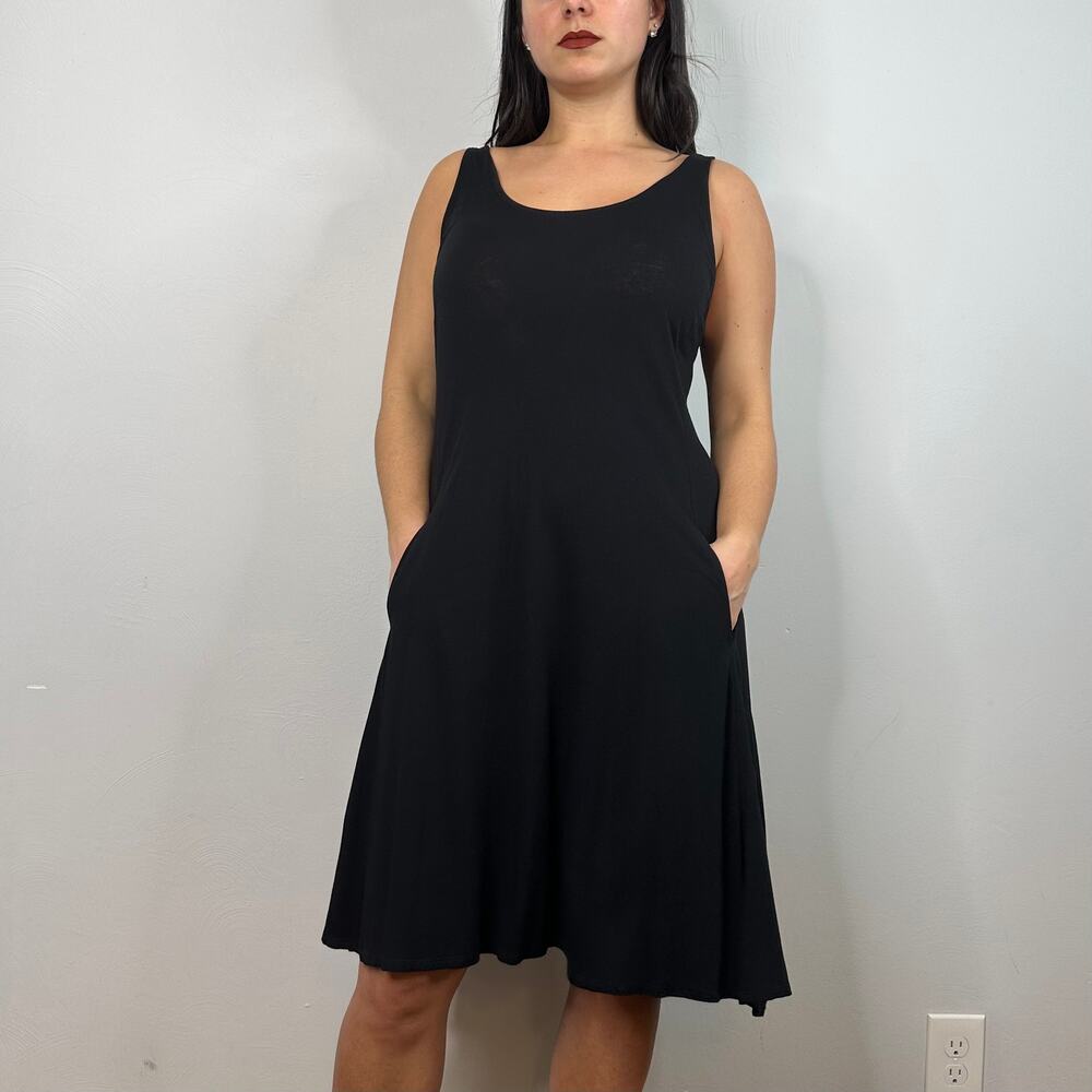 Eileen Fisher Black A-Line Scoop Neck Dress